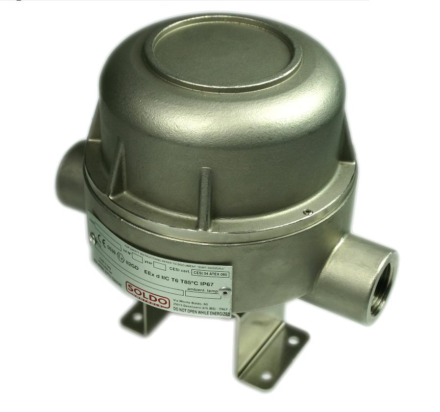 Блок датчиков положения Soldo во взрывозащищенном исполнении ATEX Ex II 2G/D EEx d IIC T6.
